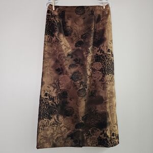 Jaclyn Smith Brown and Black Maxi Skirt